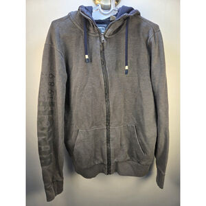 Bench Men's Full Zip Sweatshirt Size Large Gray 89 International Pre-Owned